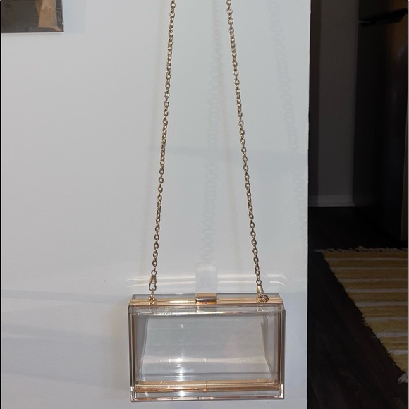 PLT Clear/Gold Acrylic Glass Clutch - Picture 3 of 4